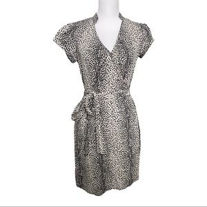 Express leopard print wrap dress